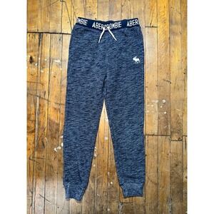 Abercrombie‎ & Fitch Jogger Pants Boys 9 Heather Blue Tapered Leg Elastic Waist
